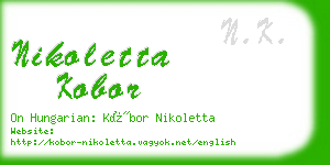 nikoletta kobor business card